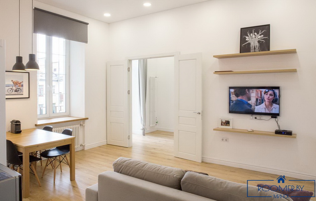 Квартира на сутки в Минске возле метро Немига гостиная