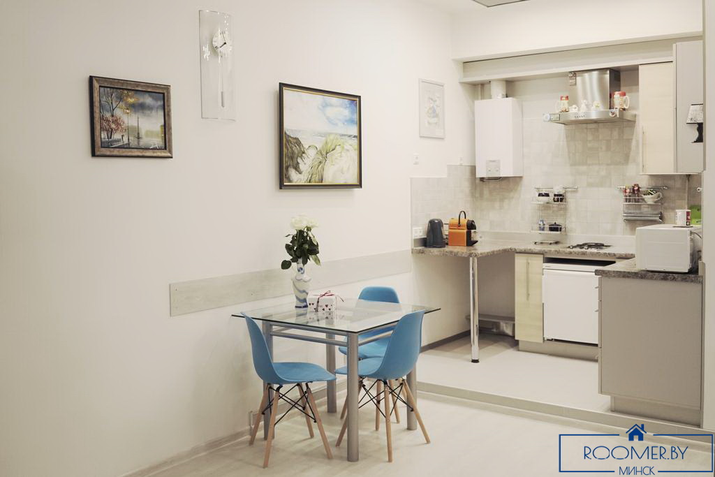 Квартира на сутки в Минске возле метро Немига кухня