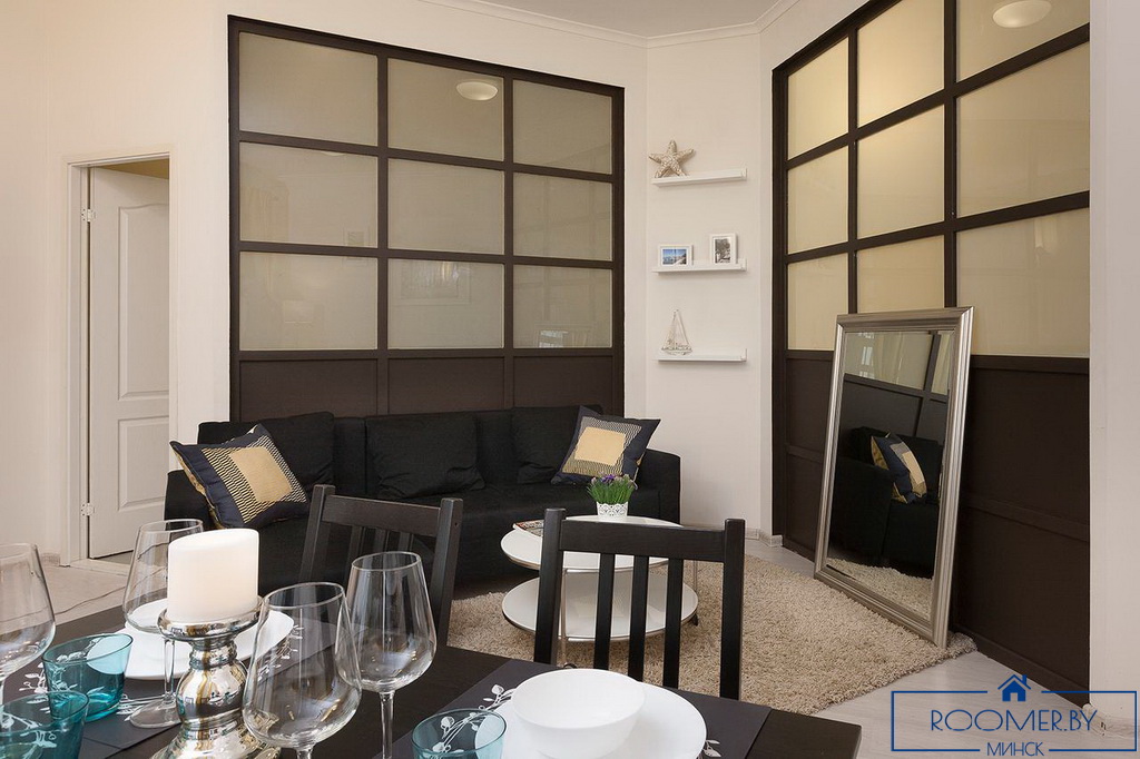 Квартира на сутки в Минске возле метро Немига гостиная