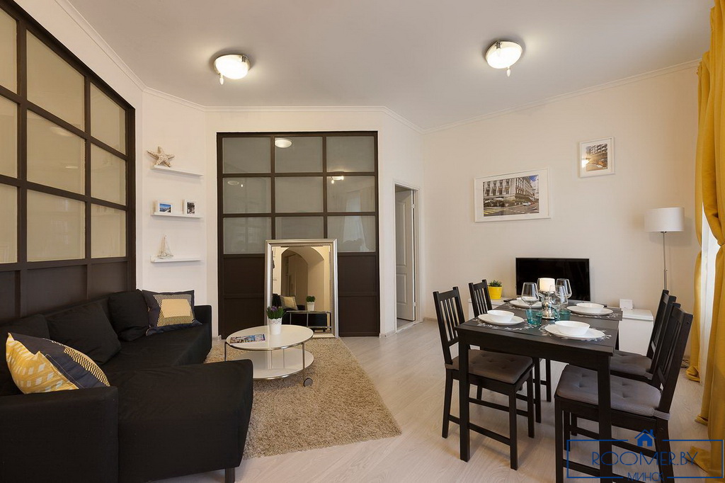 Квартира на сутки в Минске возле метро Немига гостиная