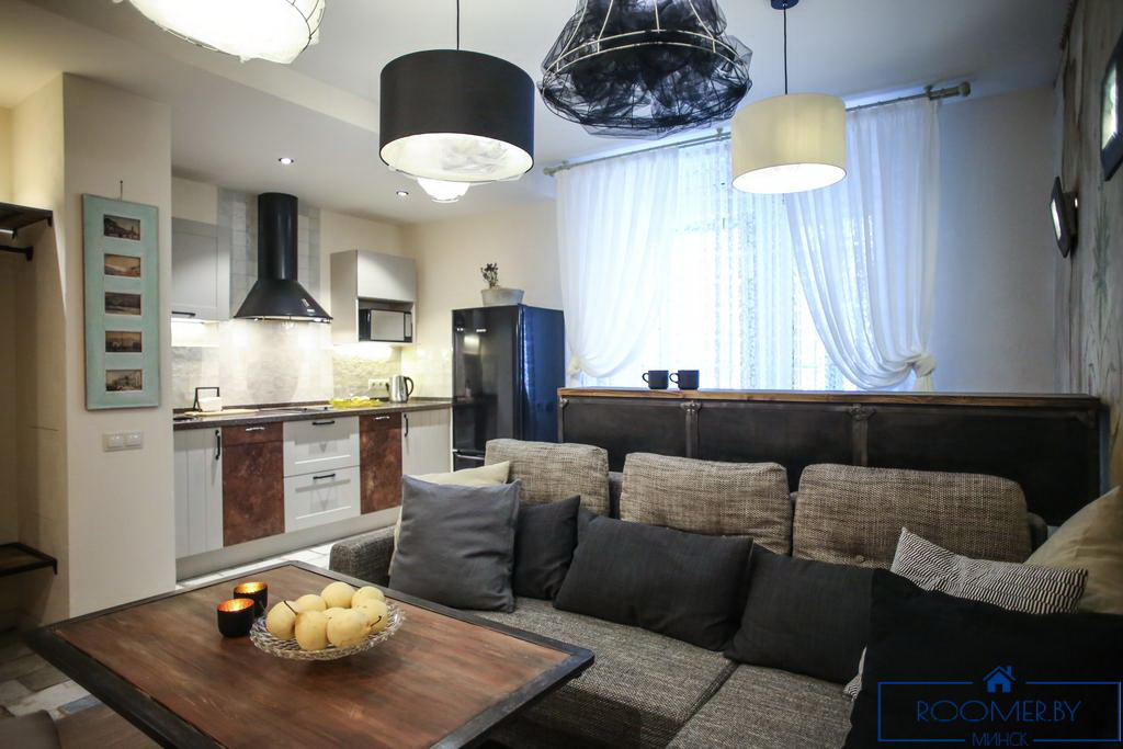 Квартира на сутки в Минске возле метро Немига гостиная