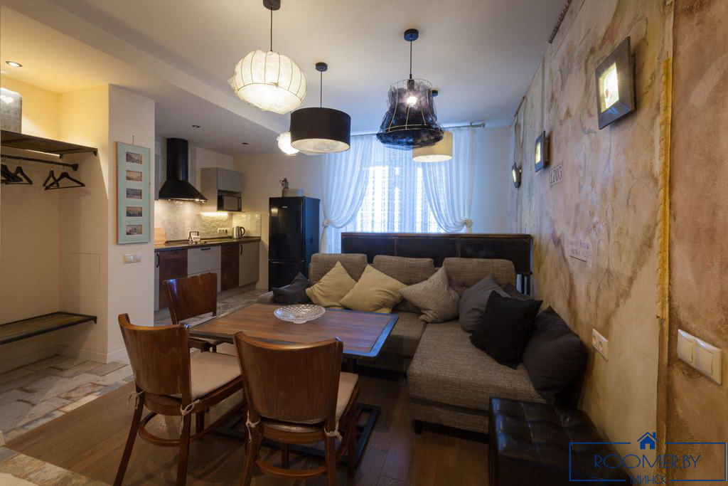 Квартира на сутки в Минске возле метро Немига гостиная