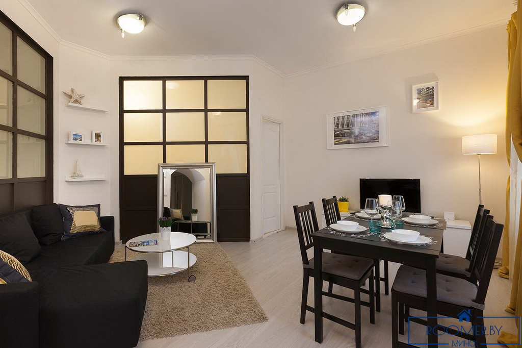 Квартира на сутки в Минске возле метро Немига гостиная