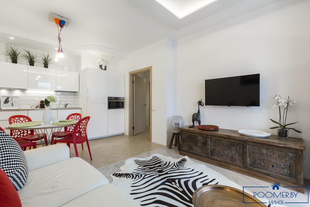 Квартира на сутки в Минске на улице Скрыганова, 4Д гостиная