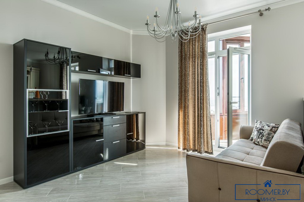 Однокомнатная квартира в Минске на Ольшевского гостиная