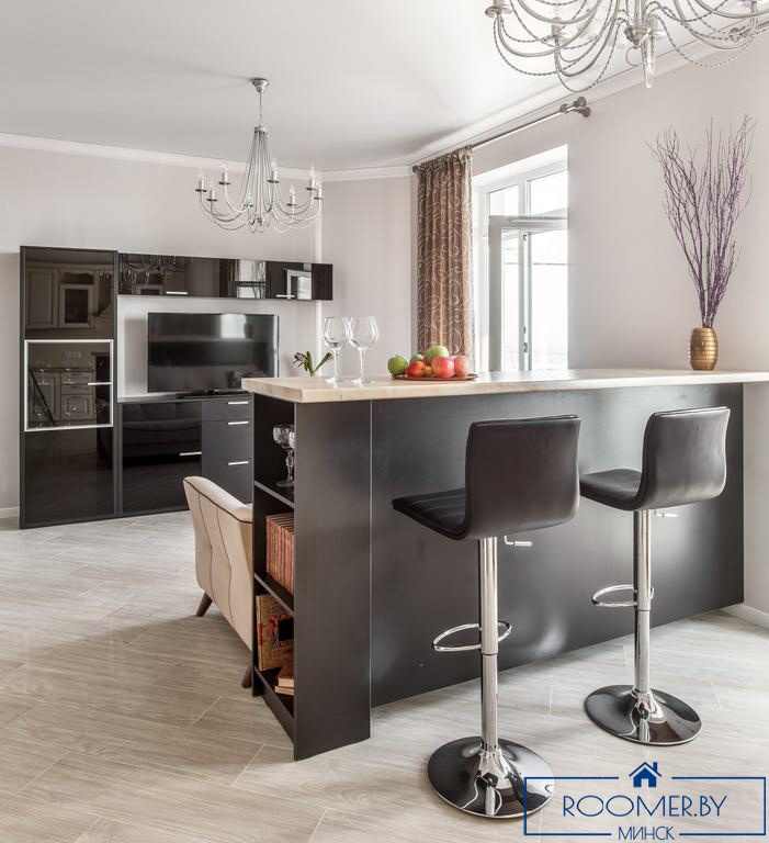 Однокомнатная квартира в Минске на Ольшевского гостиная