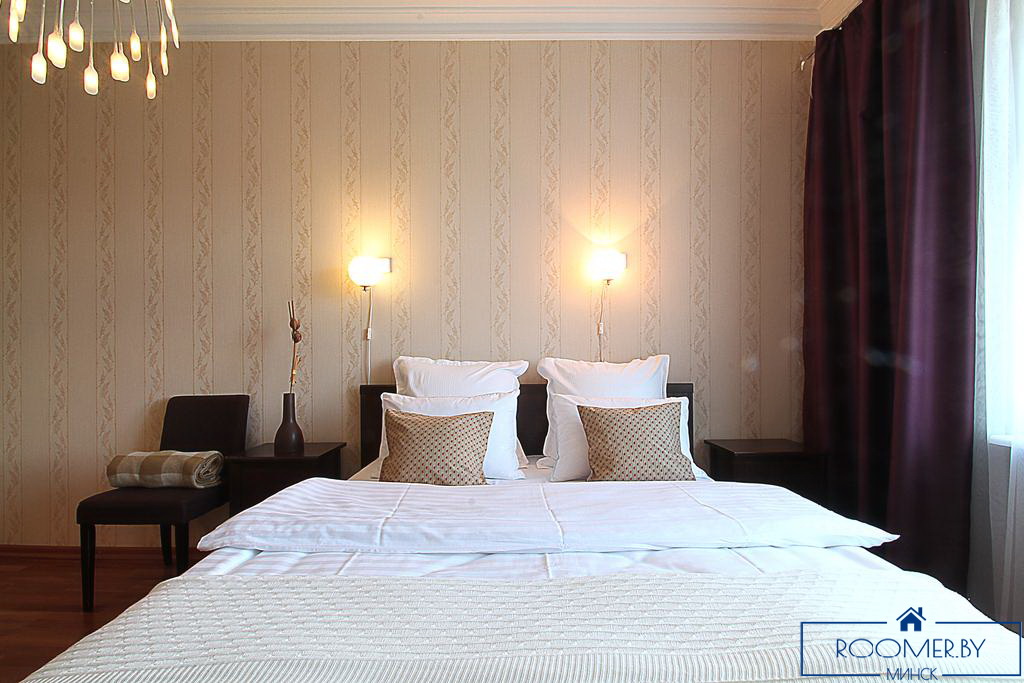 Двухкомнатная квартира на сутки в Минске на Ольшевского спальня