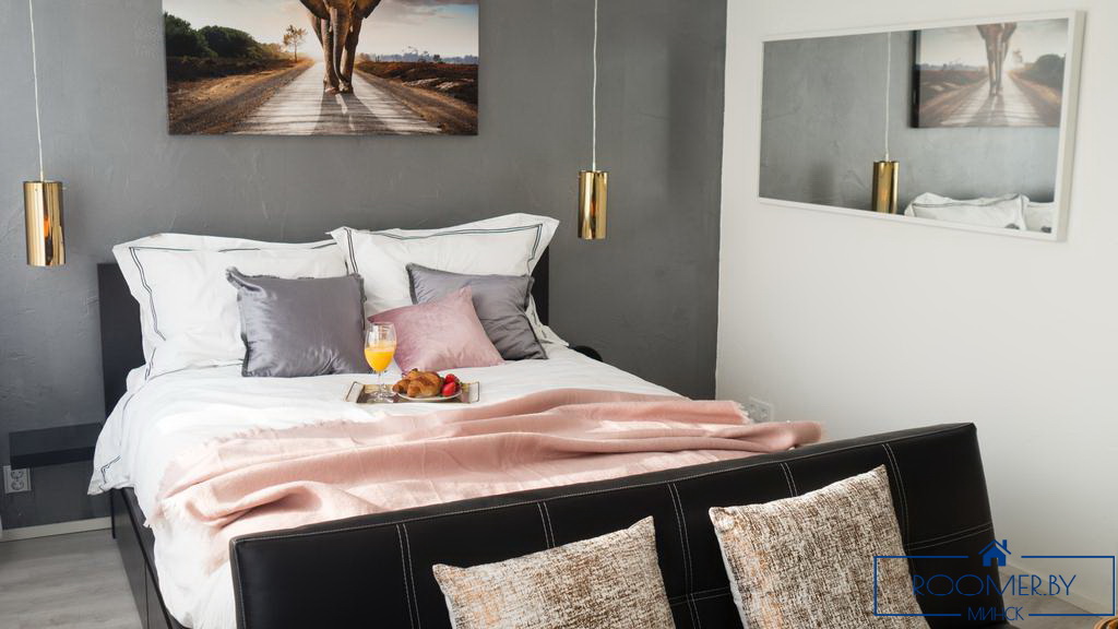 Однокомнатная квартира на сутки в Минске на Притыцкого спальня