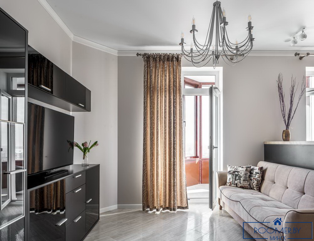 Однокомнатная квартира в Минске на Ольшевского гостиная