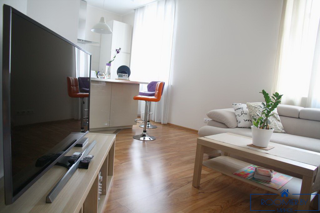 Однокомнатная квартира в Минске на Красноармейской спальня