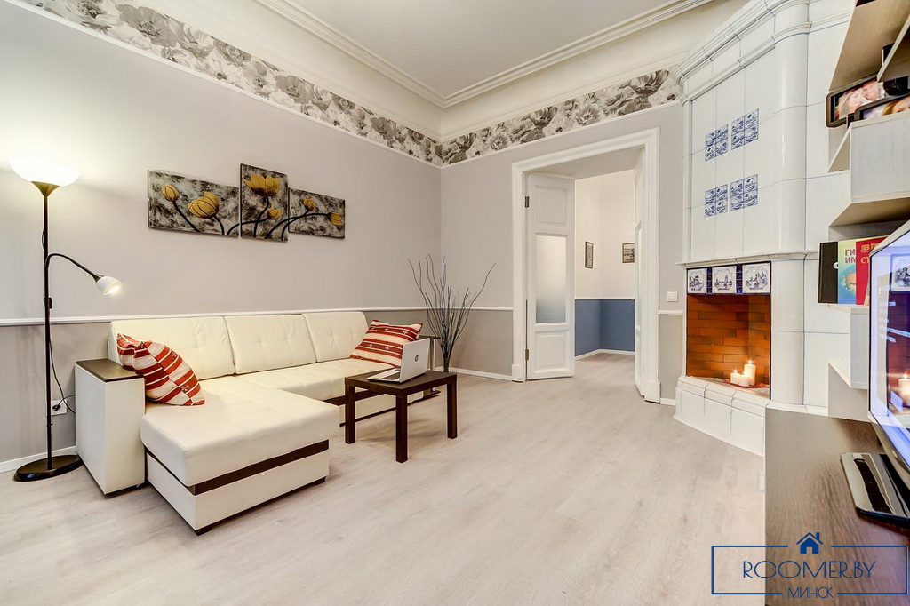 Квартира на сутки в Минске возле метро Площадь Ленина гостиная