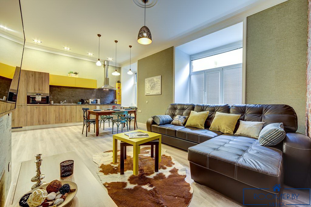 Квартира на сутки в Минске возле метро Площадь Ленина гостиная