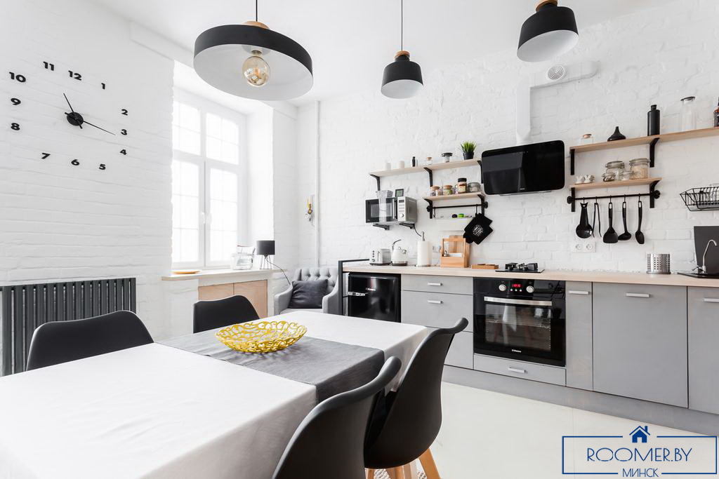 Однокомнатная квартира на сутки Минск Броневой кухня