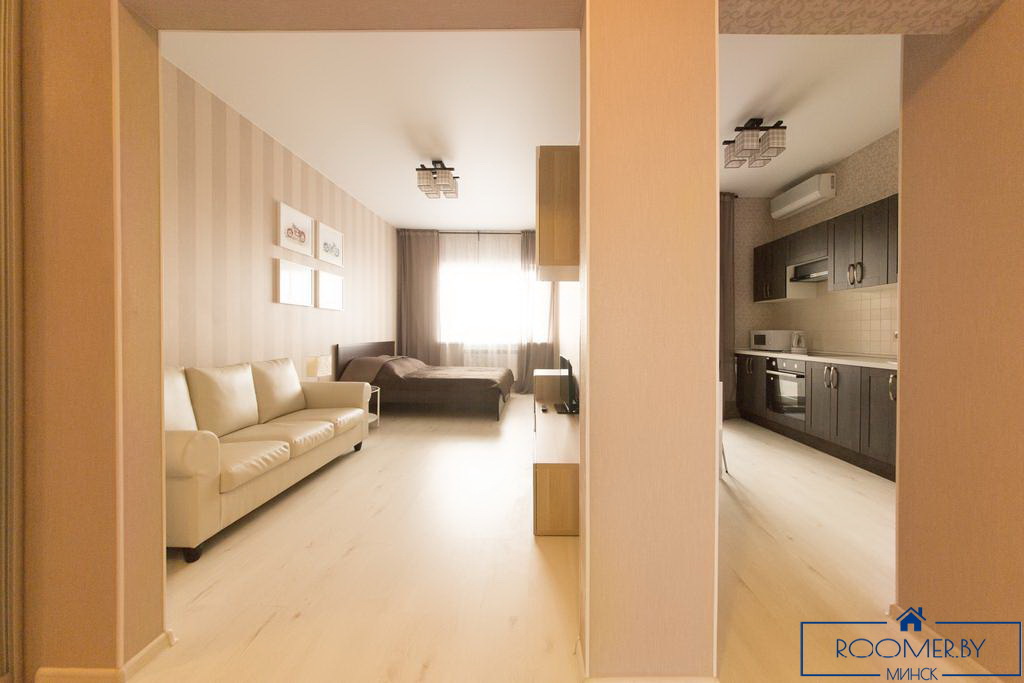 Однокомнатная квартира в Минске на сутки Захарова спальня