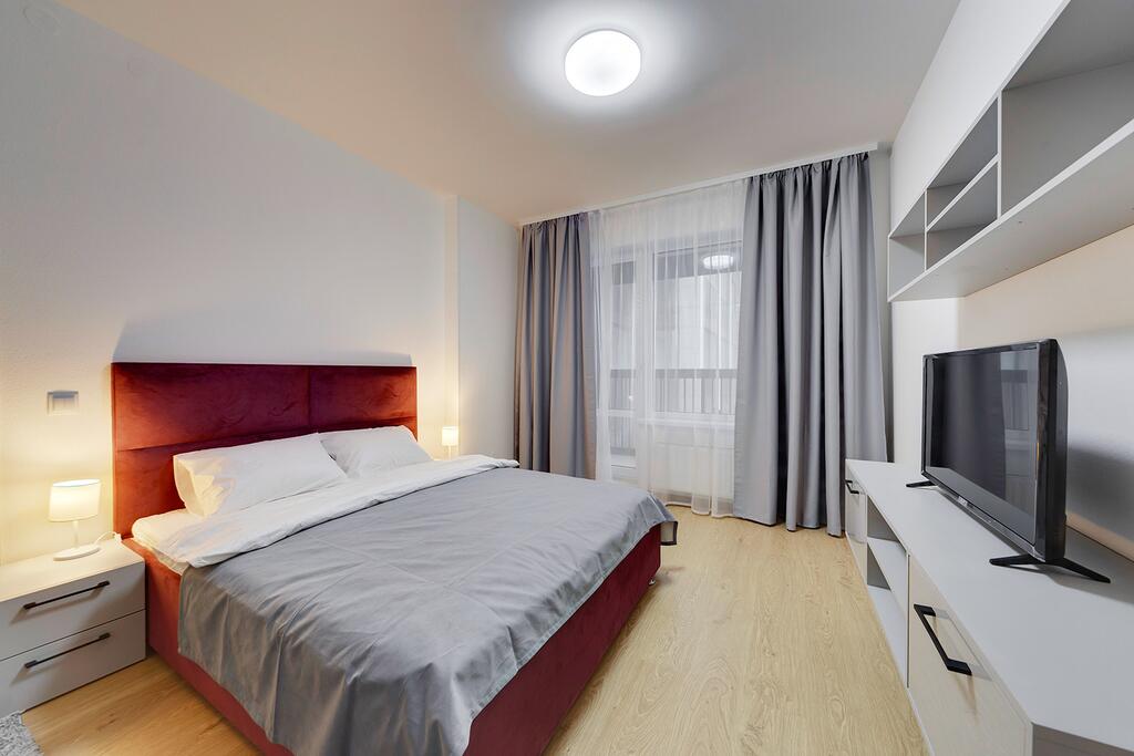 Студия на сутки в Минске на проспекте Независимости спальня 