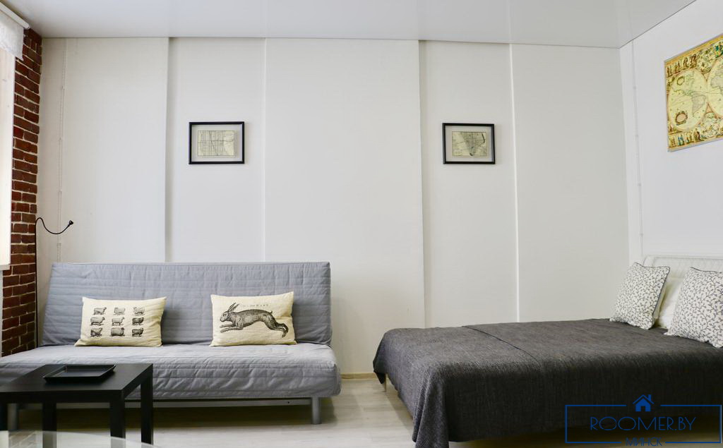 Однокомнатная квартира в Минске на проспекте Независимости спальня