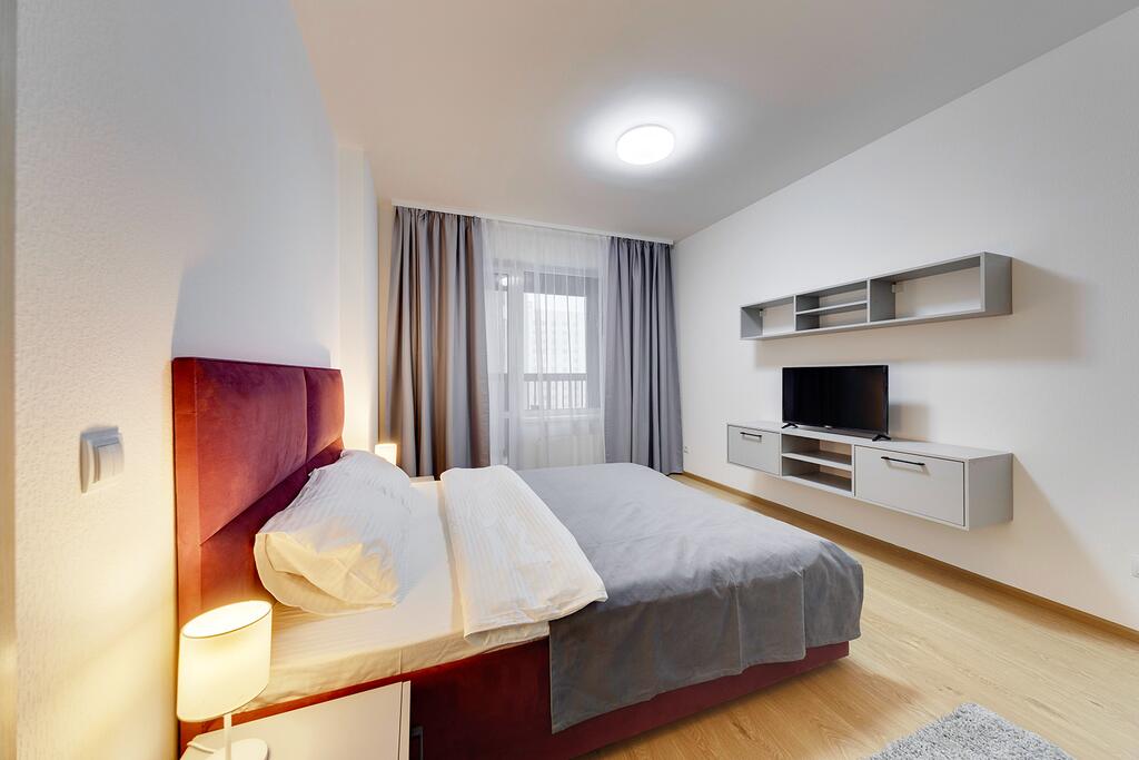 Студия на сутки в Минске на проспекте Независимости спальня 