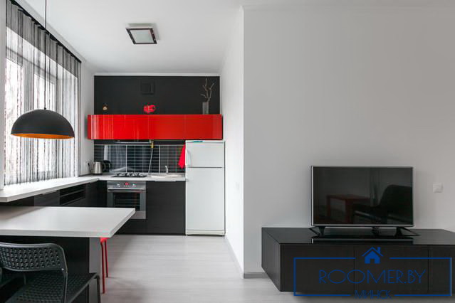 Квартира на сутки в Минске на проспекте Независимости, 48 кухня