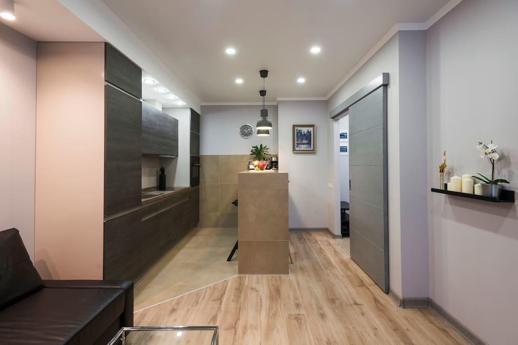 Двухкомнатная квартира на сутки в Минске Хоружей, 11 кухня