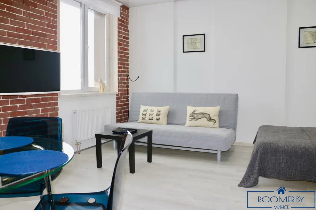 Однокомнатная квартира в Минске на проспекте Независимости спальня