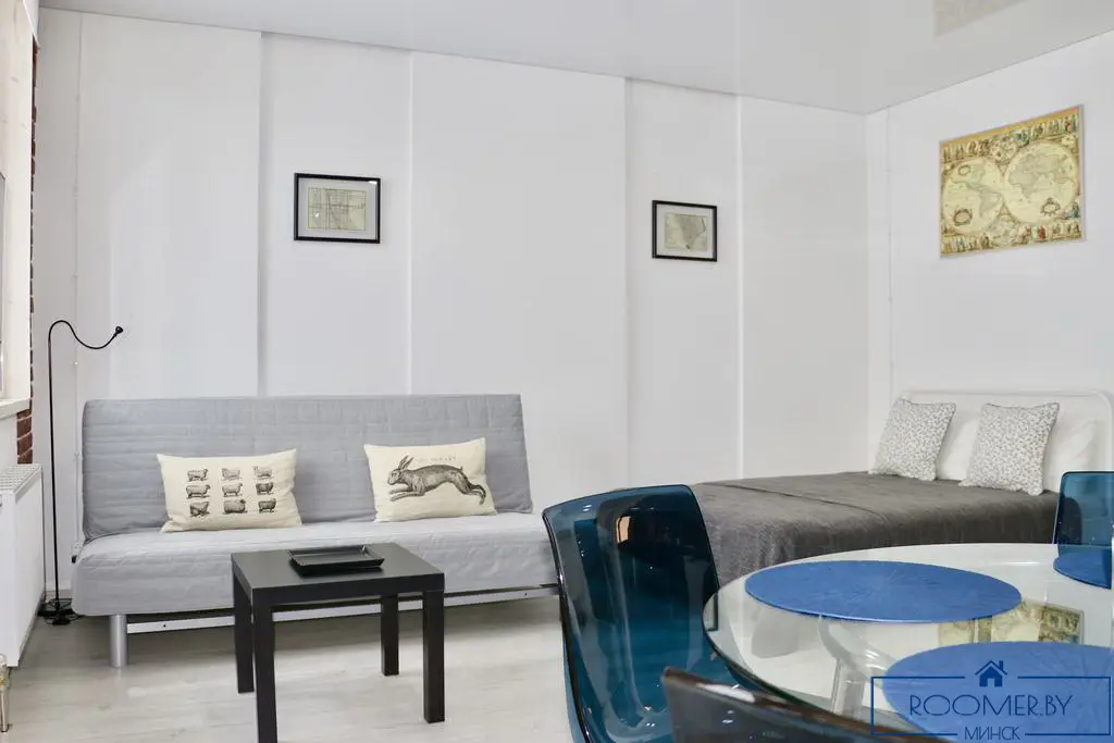 Однокомнатная квартира в Минске на проспекте Независимости спальня