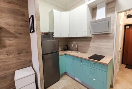 Студия на сутки на проспекте Независимости, 78 спальное кухня