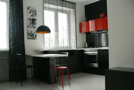 Квартира на сутки в Минске на проспекте Независимости, 48 кухня